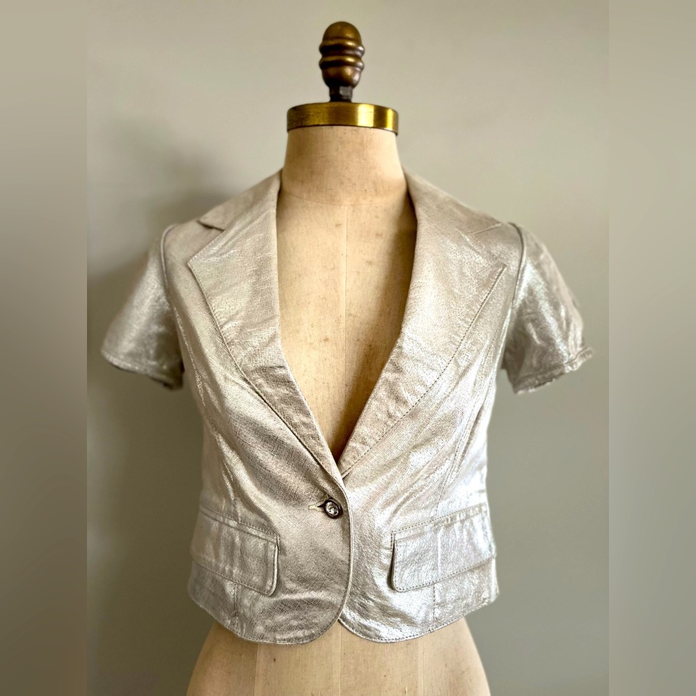 Phosphorus Metallic Silver Leather Jacket